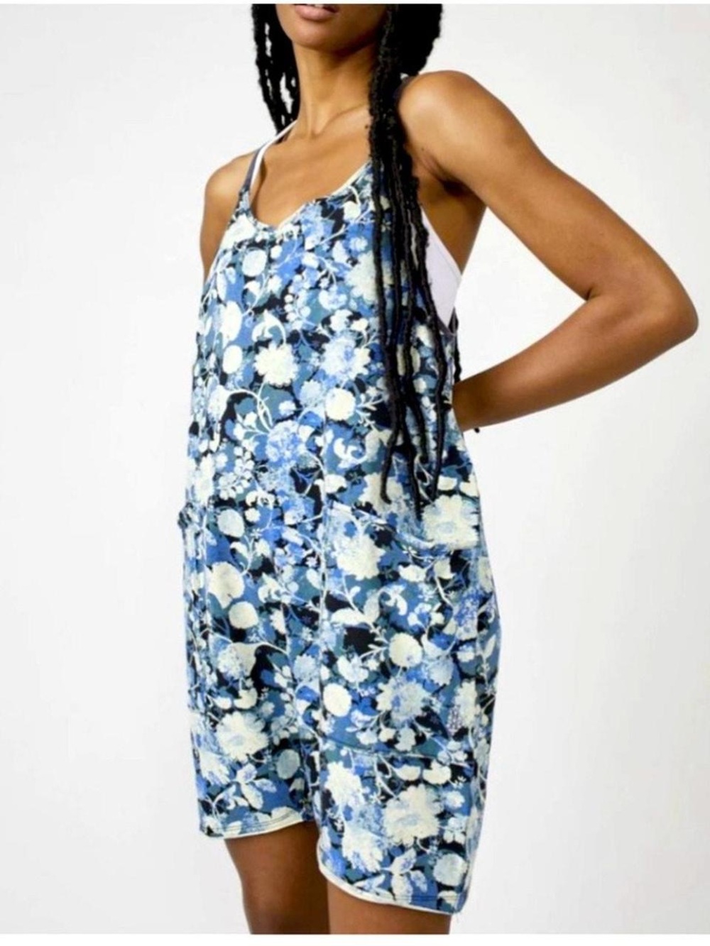 Free People FP Movement Hot Shot Printed Romper Forest Floral Combo Size S